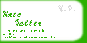mate valler business card